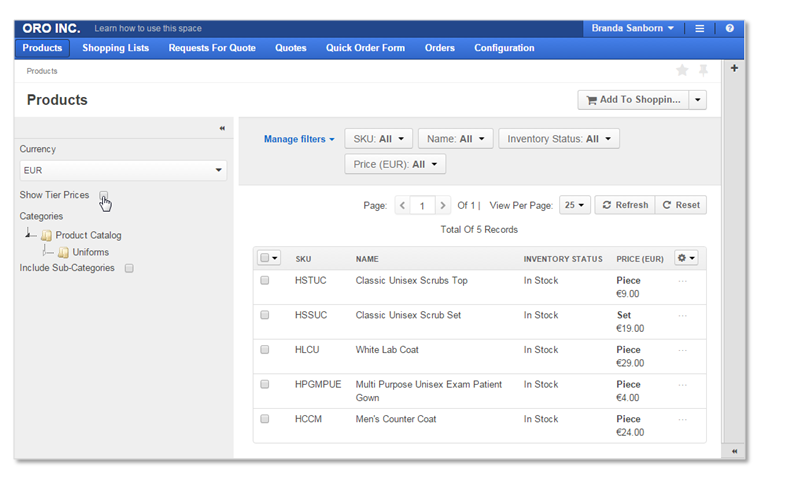 Product-View OroCommerce